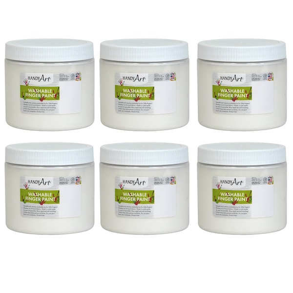 Washable Finger Paint, White, 16 oz., 6PK